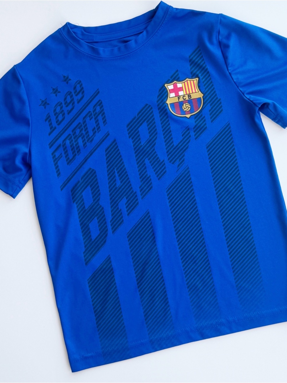 FC Barcelona Kids' Blue Short-Sleeve Graphic Jersey